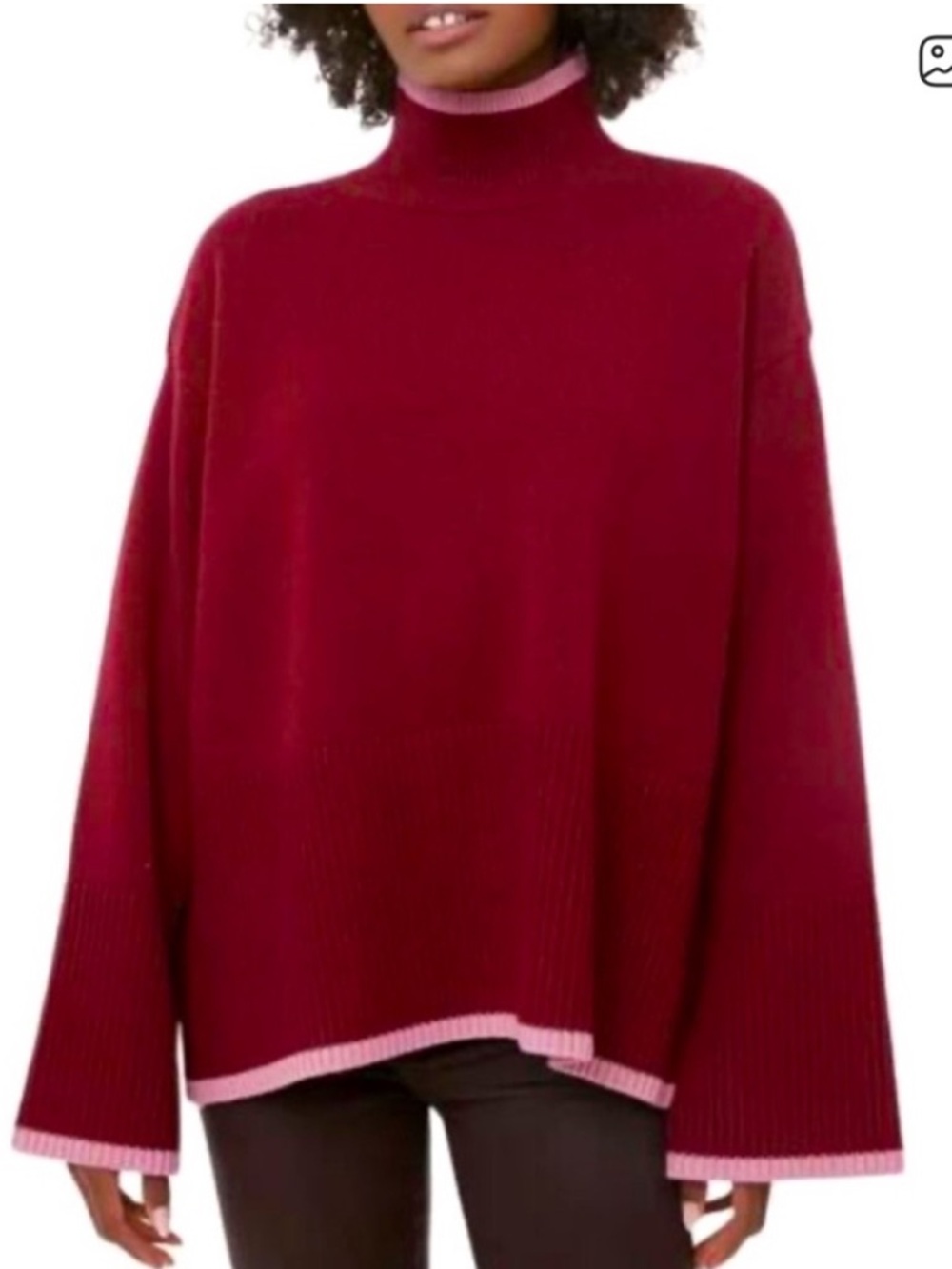 Tuckernuck Maroon Larsen Sweater Maroon Pink Medium Burgundy Bell Flowy